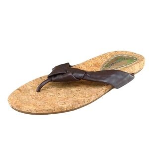 Gianni Bini Sz 6 M Brown Flip Flop Leather‎ Women Sandals